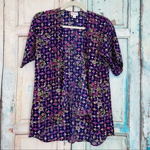 LuLaRoe Short Sleeve Kimono Style Top Size 3